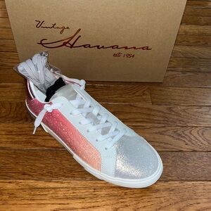 Vintage Havana Wilka Ombre Sneakers Pink & Orange Rhinestone Women’s Size 6